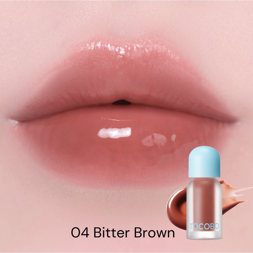 Tocobo 04 Bitter Brown Juicy Berry Plumping Lip Oil- vegan, mild mint, warm tone